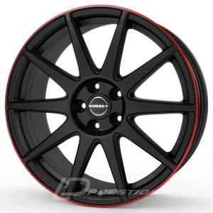 BORBET GTX 8x19 5x114 ET50 CB72 Noir Mat Rouge