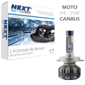 Ampoule LED moto ventilée H4 55W CANBUS haut de gamme Next-Tech
