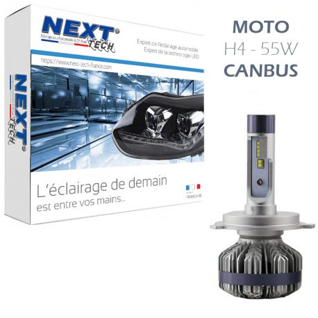 Ampoule LED moto ventilée H4 55W CANBUS haut de gamme Next-Tech