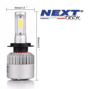 Ampoule LED moto ventilée H11 H9 et H8 75W blanc - Next-Tech®