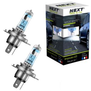 Ampoules effet xenon H4 100W - magic white V2 4500K - Next-Tech®
