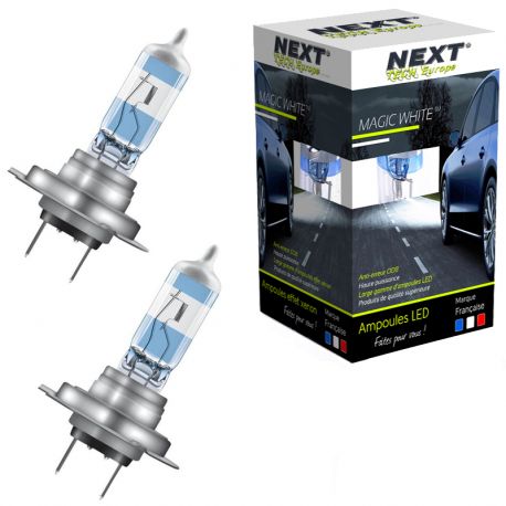 Ampoules effet xenon H7 100W - magic white V2 4500K - Next-Tech®