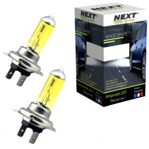 Ampoules effet vintage H7 12V 55W jaunes 2700K look ancien
