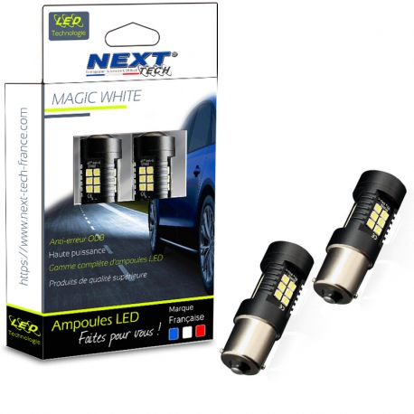 Ampoules P21W LED BA15S canbus 35W feux de jour - blanc
