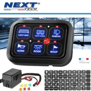 boitier panel de contrôle 6 boutons pour phare LED et barre LED 4x4