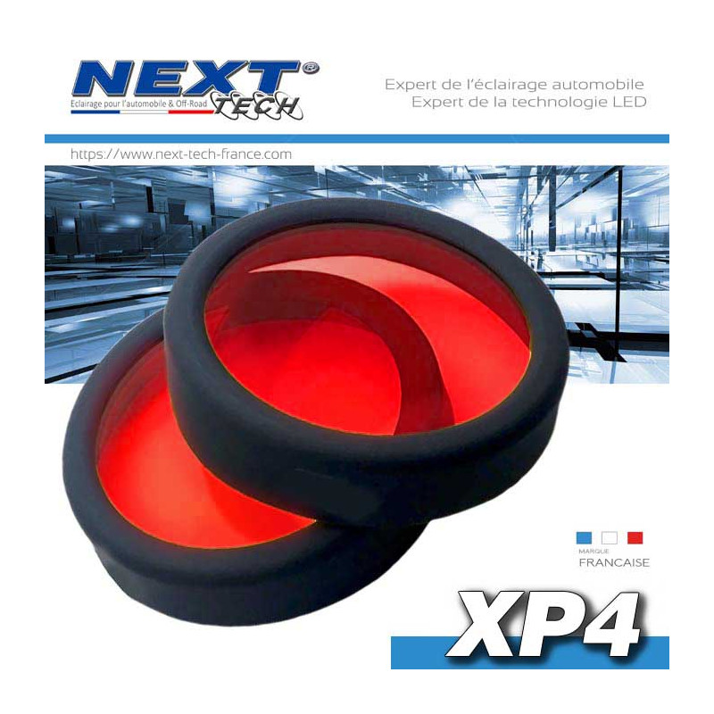 Caches de protection 60mm de couleur rouge phares LED Next-Tech XP4