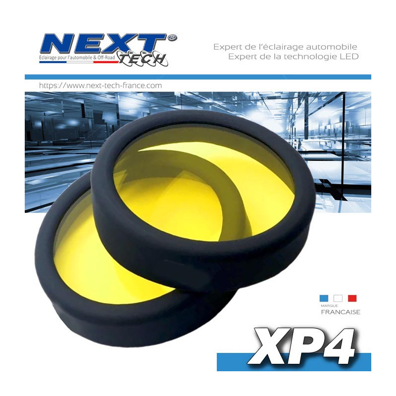 Caches de protection jaune 60mm pour phares LED Next-Tech XP4
