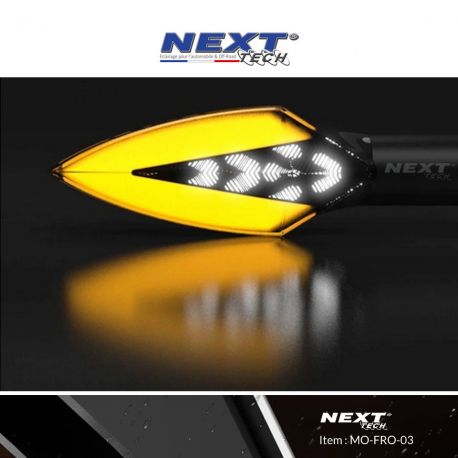 Clignotants aérodynamique pour moto à LED avec feux de jour blanc