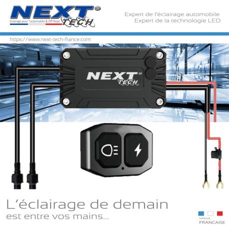 Kit sans fil avec faisceau câble pour feux LED additionnels moto