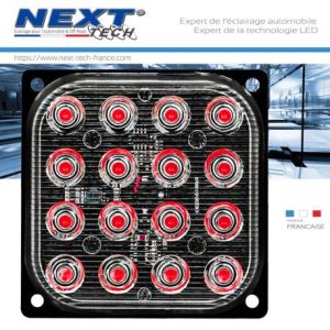 Feu à éclat 12/24V 48W à 16 LEDS - Rouge