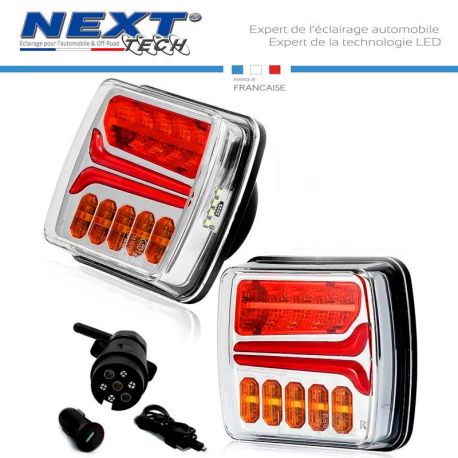 feux arrière de remorque LED sans fil aimanté