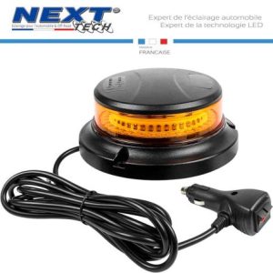 Gyrophare LED aimanté 12-24V Homologué ECE R10 R65 SAE J845