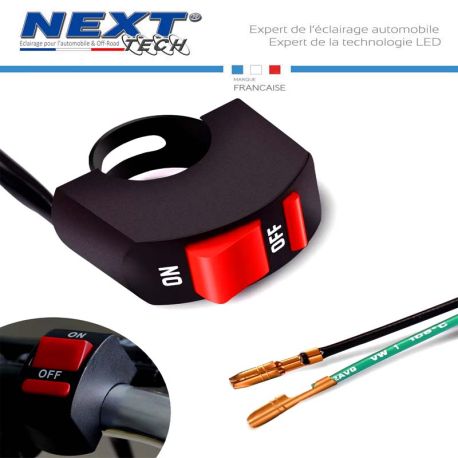 Interrupteur à commande on/off adaptable pour guidon de moto