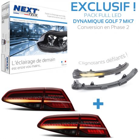 PACK GOLF 7 MK7 LED dynamique feux arrière et rétroviseurs