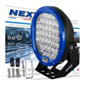 Feu LED 4x4 très puisant 185W 230mm avec cerclage bleu
