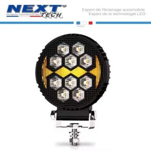 phare de travail LED rond 110mm avec fe u de jour design
