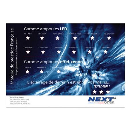 Présentoir gamme d'ampoules LED automobile - Next-Tech® France
