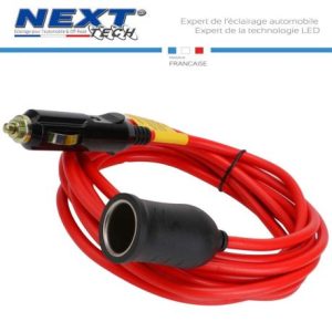 Rallonge câble d'extension pour allume-cigare 12-24V longueur 3.6m