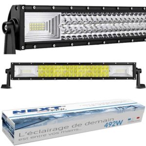Rampe LED courbée 492W - 870mm très puissant pour 4x4, camion, bateau