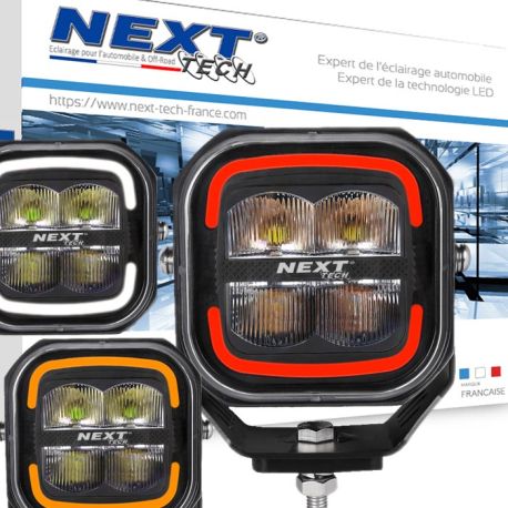 Feu LED 80W avec feux de jour tri-color blanc rouge et orange