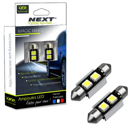 Veilleuses ampoules navette C3W à 3 Led CANBUS