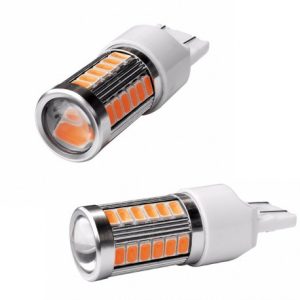 Veilleuses T20 LED W21W ampoules feux de jour - Orange