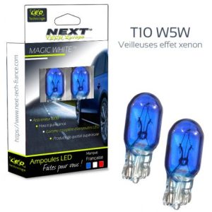 Veilleuses W5W T10 effet xenon 12V 5W blanc bleuté