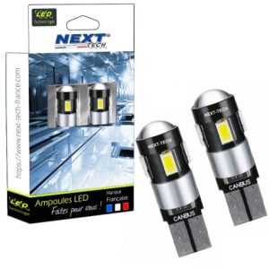 Ampoules W5W LED T10 - CANBUS - Anti erreur ODB - Blanc