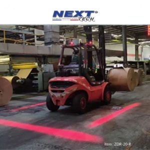 Zone de danger délimitation au sol pour engin de chantier